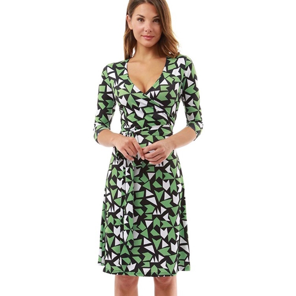 lovely Pattyboutik green wrap dress medium